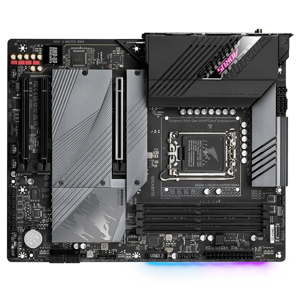 Купить Gigabyte B660 AORUS MASTER DDR4 - 1,0 - Motherboard - ATX - LGA1700-Sockel - B660 Chipsatz - USB-C Gen2, USB 3,2 Gen 1, USB 3,2 Gen 2, USB-C Gen 2x2 - 2,5 Gigabit LAN, Wi-Fi, Bluetooth - Onboard-Grafik (CPU erforderlich) (B660 A MASTER DDR4) в магазине wardena.ru