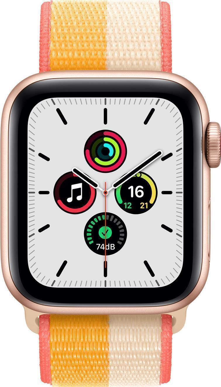 Купить Apple Watch SE (GPS + Cellular) - 40 mm - Gold Aluminium - intelligente Uhr mit Sportschleife - gewebtes Nylon - maize/white - Handgelenkgröße: 130-200 mm - 32 GB - Wi-Fi, Bluetooth - 4G - 30.68 g (MKQY3FD/A) в магазине wardena.ru
