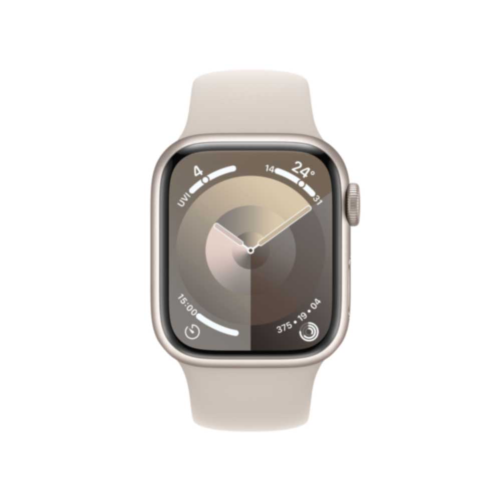 Купить APPLE Watch Series 9 GPS + Cellular 41mm Starlight Aluminium Case with Starlight Sport Band - M/L (MRHP3QF/A) в магазине wardena.ru