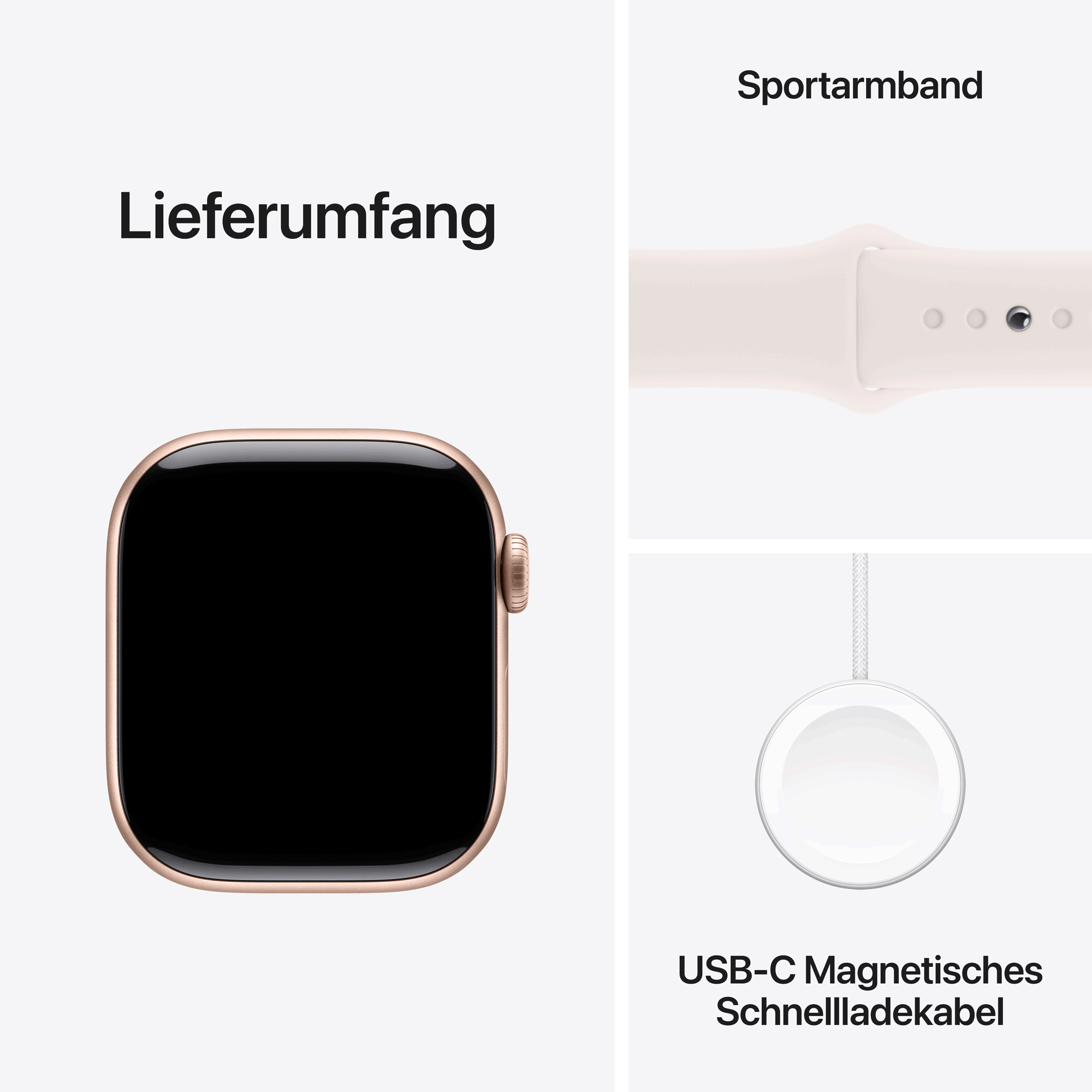 Купить Apple Watch Series 10 GPS 42mm Rose Gold Aluminium Case mit Light Blush Sport Band - S/M (MWWH3QF/A) в магазине wardena.ru