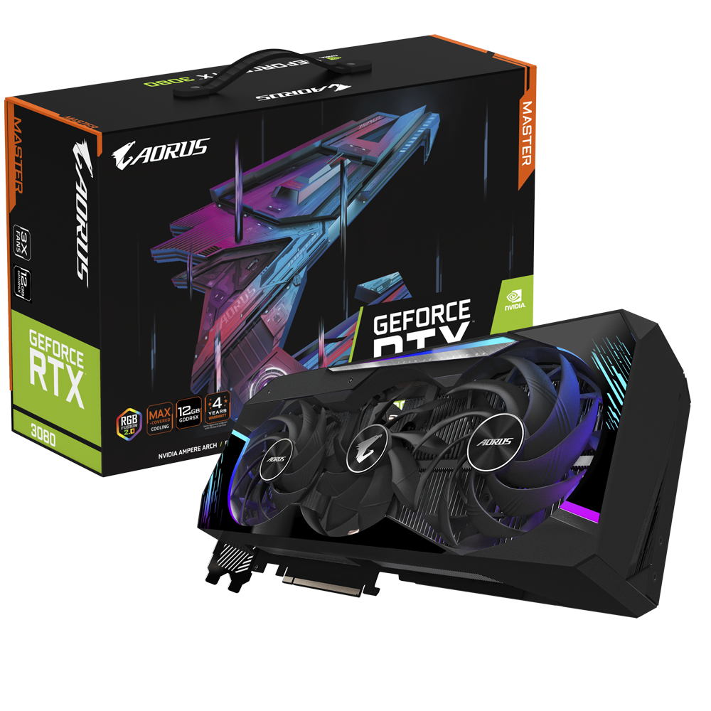 Купить Gigabyte AORUS GeForce RTX 3080 MASTER 12G - Grafikkarten - GF RTX 3080 - 12 GB GDDR6X - PCIe 4.0 x16 - 3 x DisplayPort, 3 x HDMI (GV-N3080AORUS M-12GD) в магазине wardena.ru