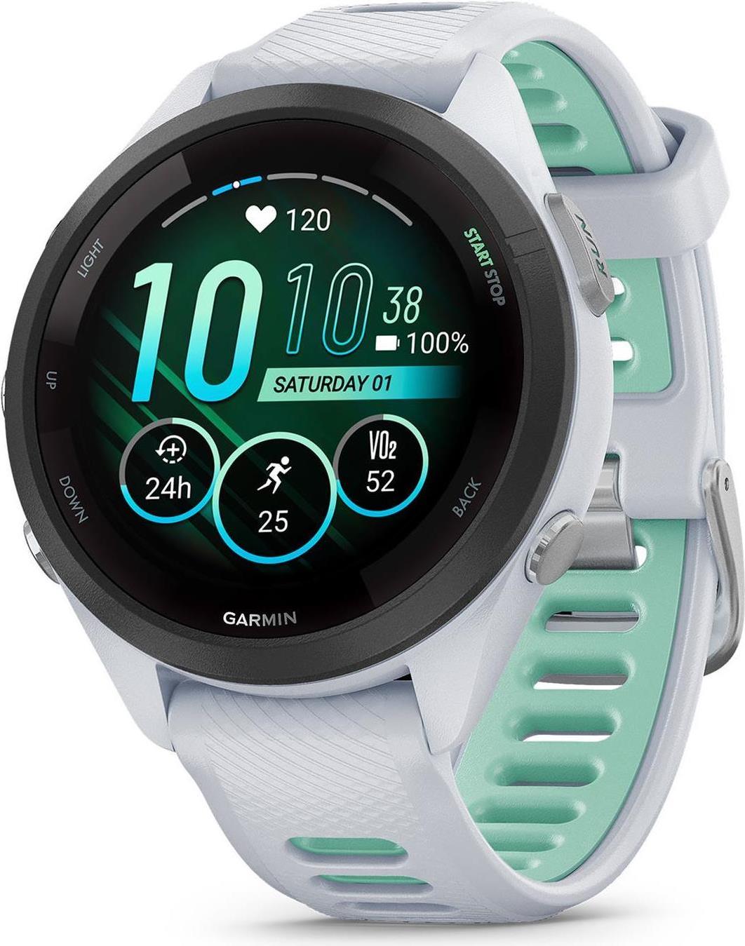 Купить Garmin Forerunner 265S 2,79 cm (1.1" ) AMOLED 42 mm Schwarz - Weiß GPS (010-02810-14) в магазине wardena.ru