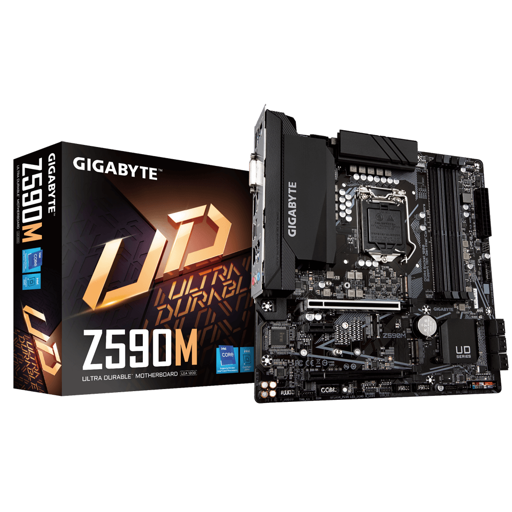 Купить Gigabyte Z590M - 1.0 - Motherboard - micro ATX - LGA1200-Sockel - Z590 Chipsatz - USB-C Gen1, USB 3.2 Gen 1, USB 3.2 Gen 2 - Gigabit LAN - Onboard-Grafik (CPU erforderlich) - HD Audio (8-Kanal) в магазине wardena.ru