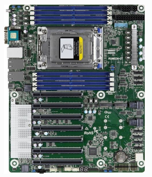 Купить ASRock Rack ROMED8-2T - Motherboard - ATX - Socket SP3 - USB 3,1 Gen 1, USB-C Gen2, USB 3,1 Gen 2 - 2 x 10 Gigabit LAN - Onboard-Grafik (ROMED8-2T) в магазине wardena.ru