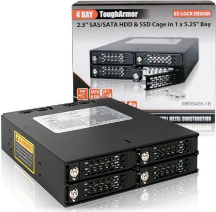 Купить ICY Dock ToughArmor MB994SK-1B - Gehäuse für Speicherlaufwerke - 6.4 cm (2.5") - mattschwarz (MB994SK-1B) в магазине wardena.ru