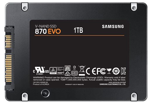 Купить Samsung 870 EVO MZ-77E1T0B - SSD - verschlüsselt - 1TB - intern - 2.5" (6,4 cm) - SATA 6Gb/s - Puffer: 1GB - 256-Bit-AES - TCG Opal Encryption (MZ-77E1T0B/EU) в магазине wardena.ru
