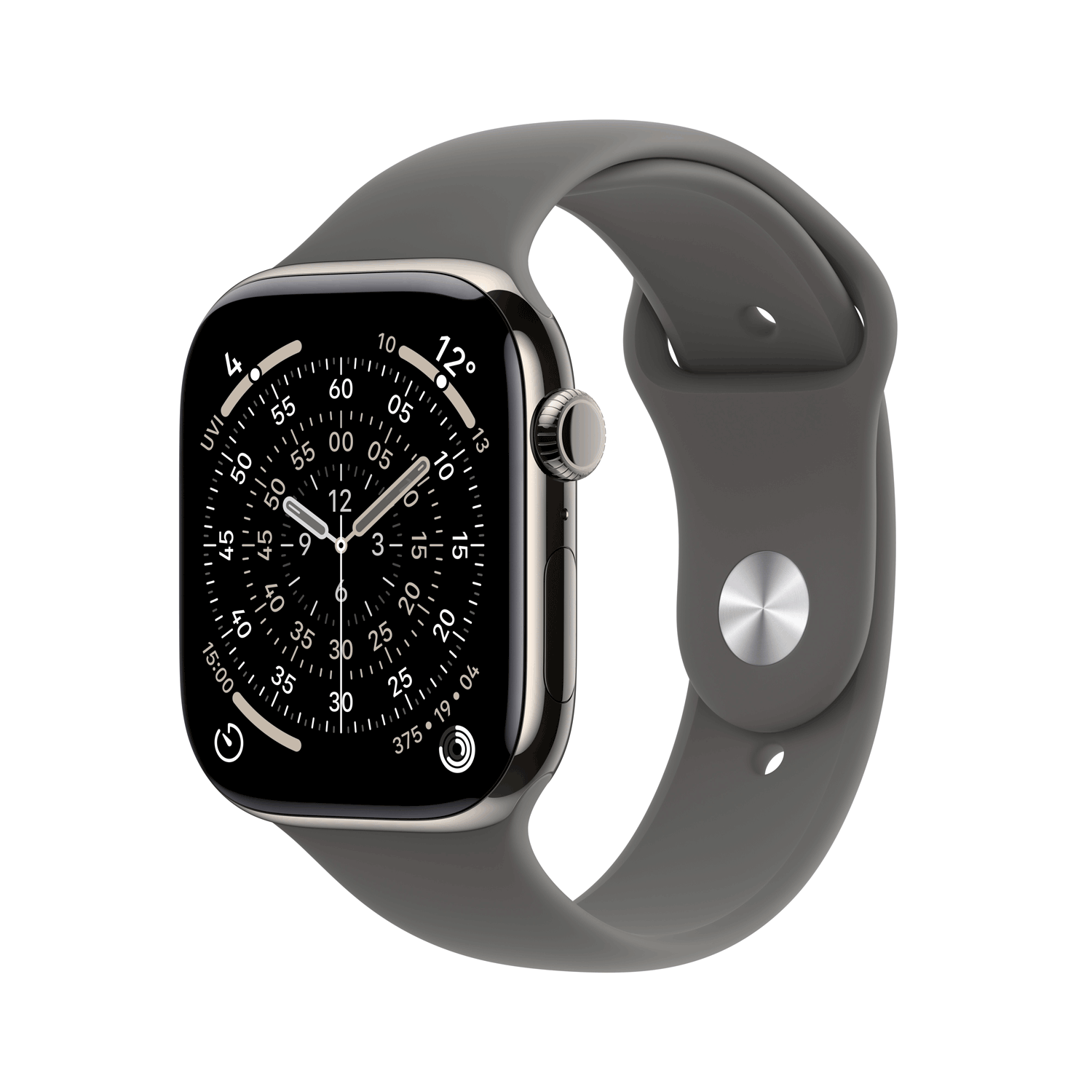 Купить Apple Watch Series 11 GPS + Cellular 42mm Natural Titanium Case with Stone Grey Sport Band - M/L (MF8N4ZR/A) в магазине wardena.ru