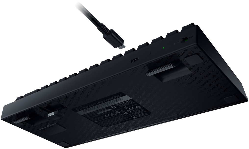 Купить Razer BlackWidow V3 Mini HyperSpeed - Tastatur - Hintergrundbeleuchtung - Bluetooth, 2,4 GHz, USB-C - QWERTZ - Deutsch - Tastenschalter: Razer Yellow - Schwarz (RZ03-03890400-R3G1) в магазине wardena.ru