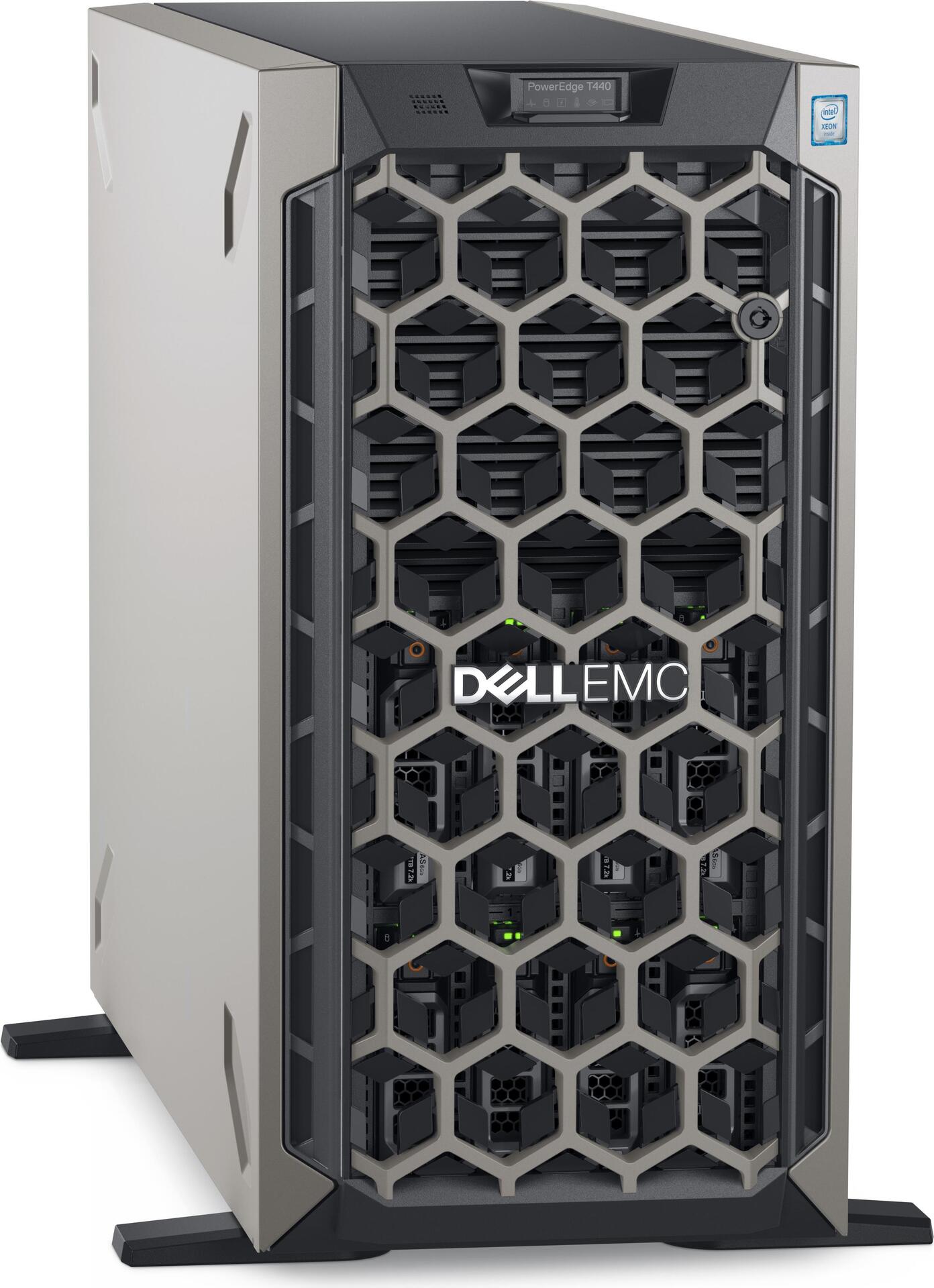 Купить Dell PowerEdge T440 - Server - Tower - 5U - zweiweg - 1 x Xeon Silver 4210R / 2.4 GHz - RAM 16 GB - SAS - Hot-Swap 8.9 cm (3.5") Schacht/Schächte - SSD 480 GB - DVD-Writer - G200eW3 - GigE - kein Betriebssystem - Monitor (TN80Y) в магазине wardena.ru