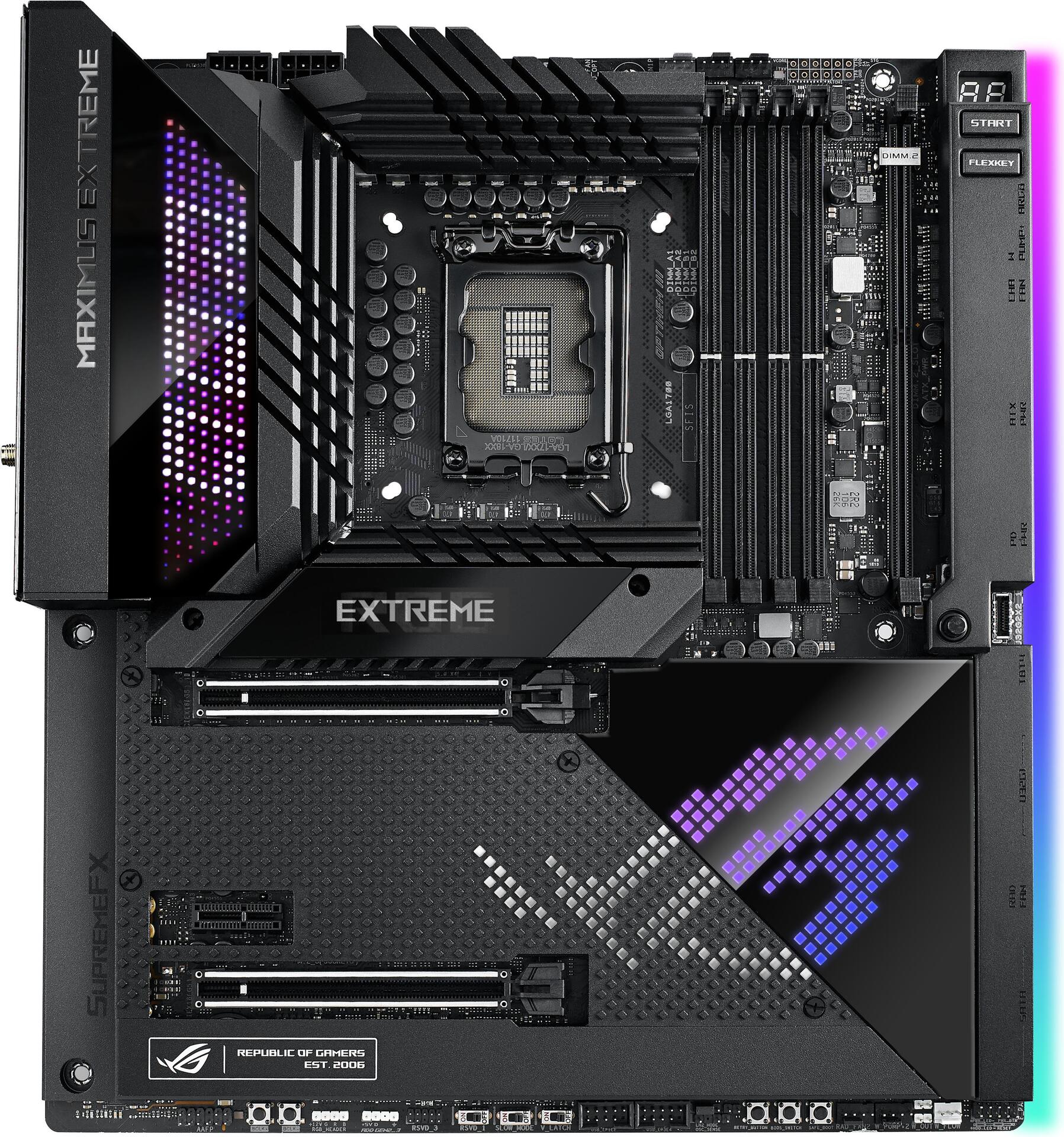Купить ASUS ROG MAXIMUS Z690 EXTREME - Motherboard - Erweitertes ATX - LGA1700-Sockel - Z690 Chipsatz - USB-C Gen2, USB 3,2 Gen 1, USB 3,2 Gen 2, USB-C Gen 2x2, USB4 - 10 Gigabit LAN, 2,5 Gigabit LAN, Wi-Fi, Bluetooth - Onboard (90MB18H0-M0EAY0) в магазине wardena.ru