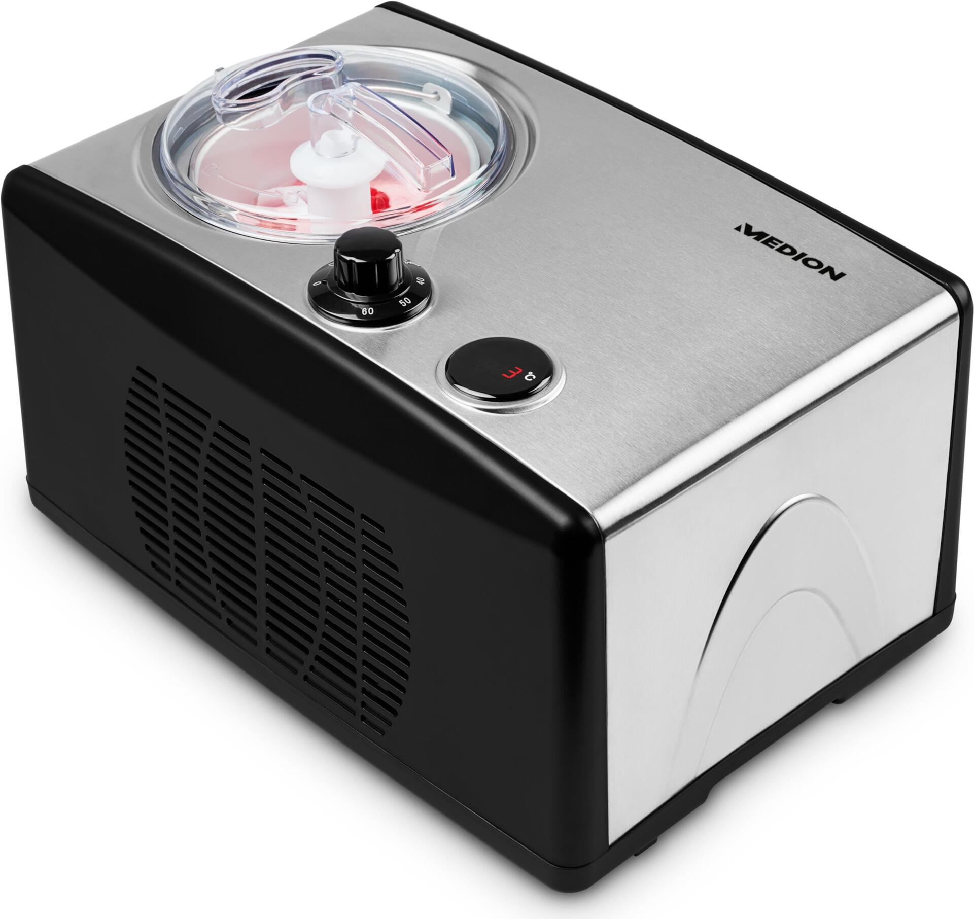 Купить MEDION MD 18387 Kompressor Eismaschine 1,5 l 150 W Schwarz - Silber (MD 18387) в магазине wardena.ru