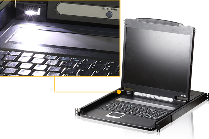 Купить Aten CL1000N 1U Schwarz Tastatur/Video/Maus (KVM)-Switch (CL1000N-ATA-2XK06UG) в магазине wardena.ru