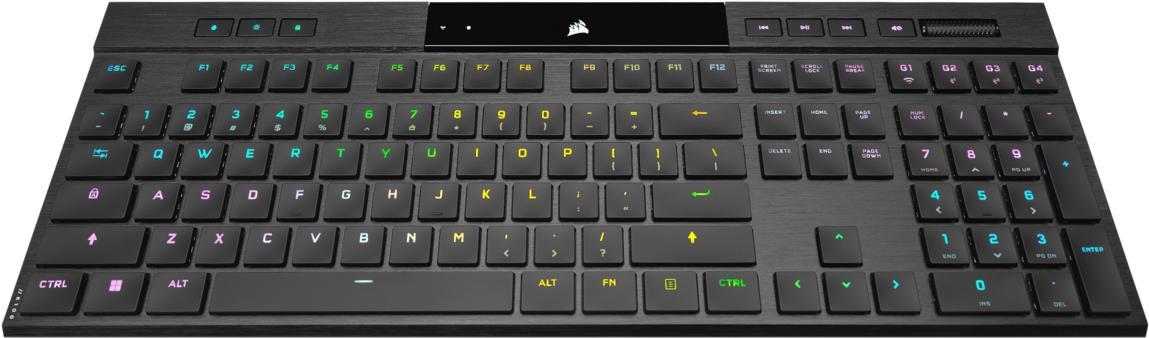 Купить Corsair K100 RGB AIR Ultra-Thin Mechanical Gaming Keyboard DE Tastatur USB + RF Wireless + Bluetooth Deutsch Schwarz (CH-913A01U-DE) в магазине wardena.ru