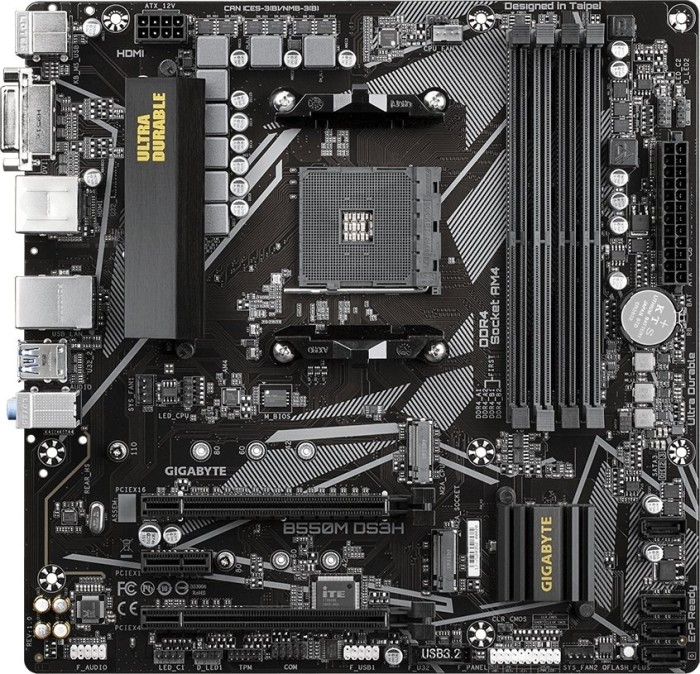 Купить Gigabyte B550M DS3H - 1.0 - Motherboard - micro ATX - Socket AM4 - AMD B550 - USB 3.2 Gen 1 - Gigabit LAN - Onboard-Grafik (CPU erforderlich) - HD Audio (8-Kanal) в магазине wardena.ru