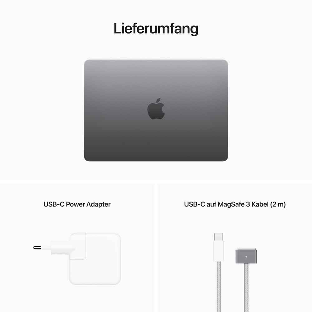 Купить Apple MacBook Air - M2 - M2 8-core GPU - 8 GB RAM - 256 GB SSD - 34.5 cm (13.6") IPS 2560 x 1664 (WQXGA) - Wi-Fi 6 - Space-grau - kbd: Deutsch (MLXW3D/A) в магазине wardena.ru
