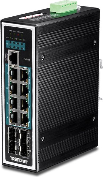 Купить TRENDnet TI-PG1284I - Switch - L2+ - verwaltet - 8 x 10/100/1000 (PoE+) + 4 x Gigabit SFP - an DIN-Schiene montierbar - PoE+ (TI-PG1284I) в магазине wardena.ru