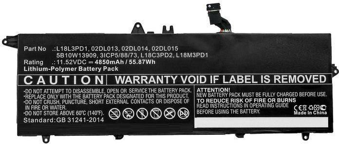 Купить CoreParts Laptop Battery 54Wh Li-Pol 11.52V 4650mAh Black - Batterie - 4.650 mAh (5B10W13909-CP) в магазине wardena.ru