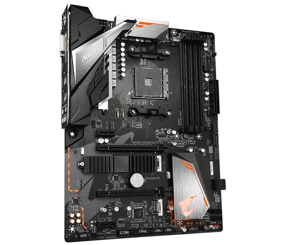 Купить Gigabyte B450 AORUS Elite V2 - 1,0 - Motherboard - ATX - Socket AM4 - AMD B450 - USB 3,1 Gen 1 - Gigabit LAN - Onboard-Grafik (CPU erforderlich) - HD Audio (8-Kanal) (B450 AORUS ELITE V2) в магазине wardena.ru